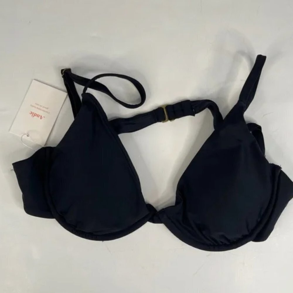 NWT Andie Swimwear Sicily Bikini Top Black Size XS NWT